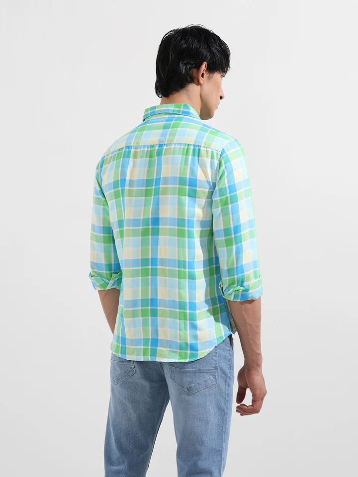 Men's Green Slim Fit Casual Shirt