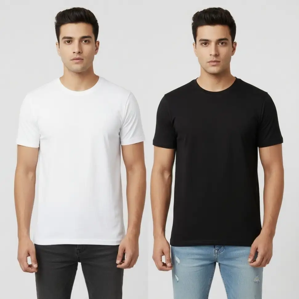 Printed Men Black, White T-Shirt