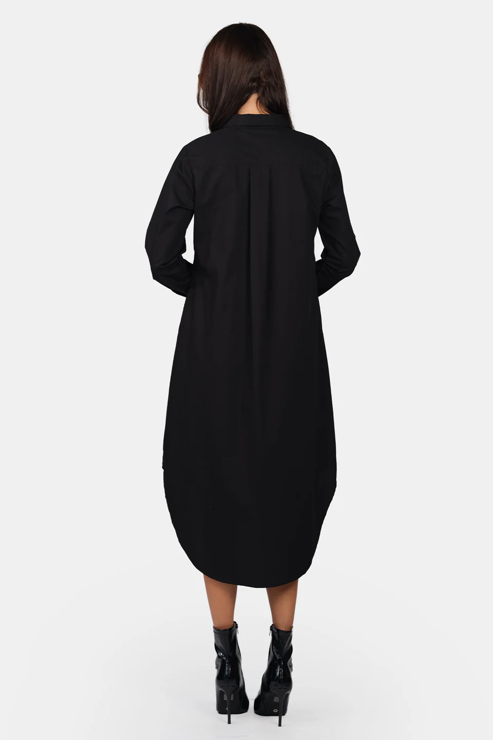 Alma 100% Cotton Asymmetric Midi Shirt Dress