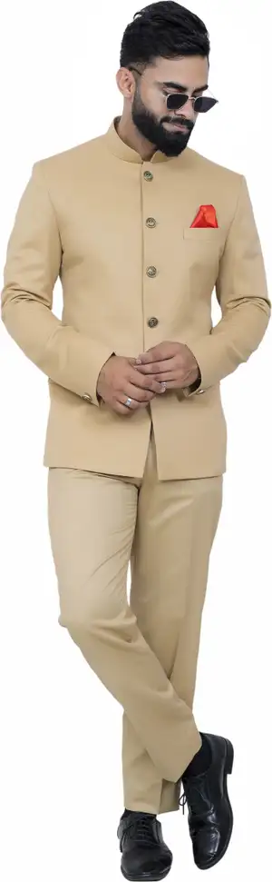 ALJAAMI jodhpuri bandhgala Solid Men Suit