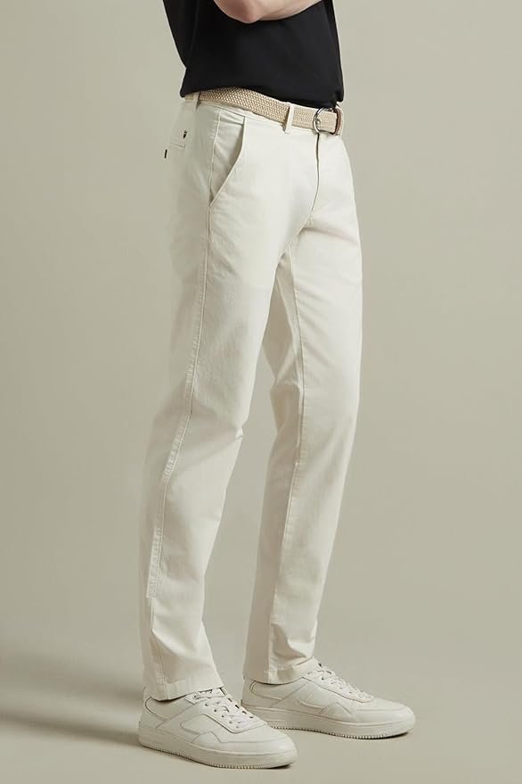 Men's Slim Fit Premium Cotton Soft Handfeel Solid Chinos