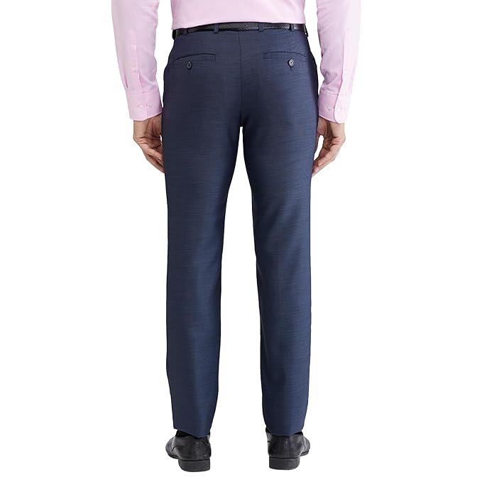 Men's Slim Fit Structure Pattern Poly Viscose Blend Flat Front Formal