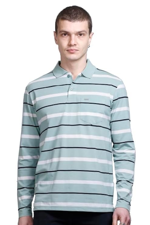 Full Sleeve Cotton Polo T Shirt for Man with Pocket - Men Tshirts Regular Fit