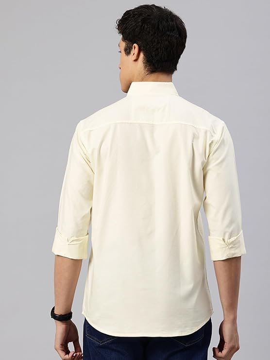 Men’s Solid Pure Cotton Casual Shirt – Slim Fit | Full Sleeves | Soft & Breathable Fabric