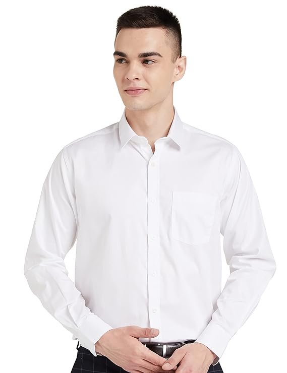 Men's Solid Cotton Formal Shirt | Plain | Full Sleeve - Regular Fit (Available in Plus Sizes)