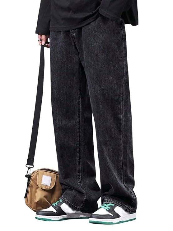 Men Baggy Denim Jeans in Pure 100% Cotton Denim || Stretchable (Jet Black) and Stretchable (Colored) Jeans