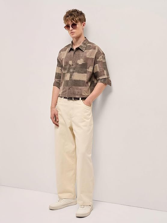Men's Abstract Brushstroke Overshirt
