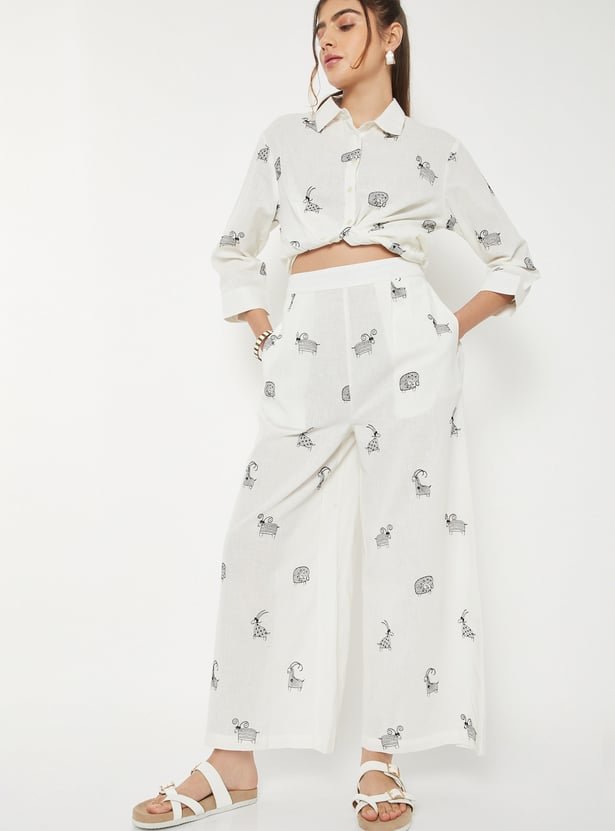 Women Embroidered Palazzos