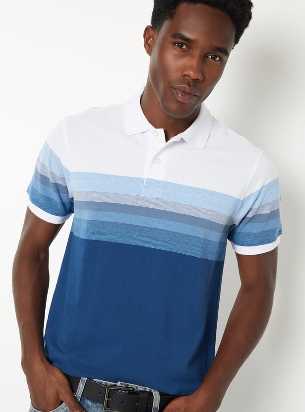 Men Striped Polo T-shirt