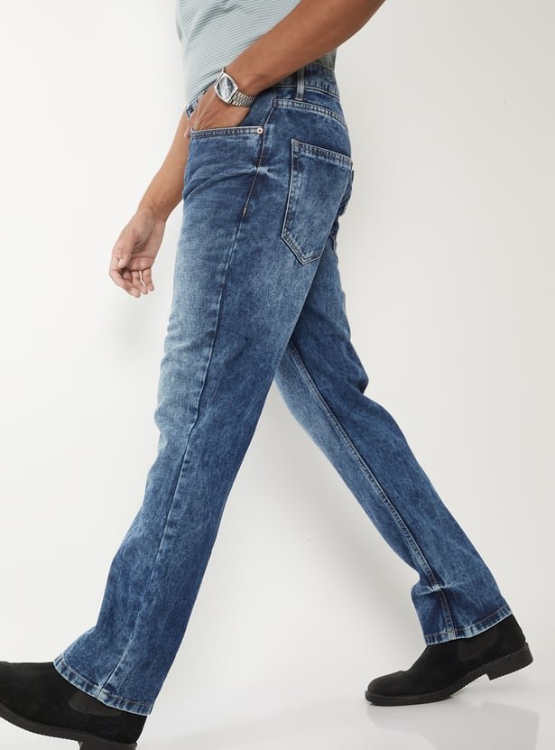 Men Acidwashed Straight Fit Jeans